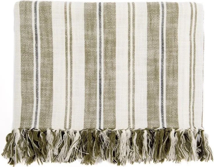 Zielony bawełniany koc 150x200 cm Indira – Tiseco Home Studio