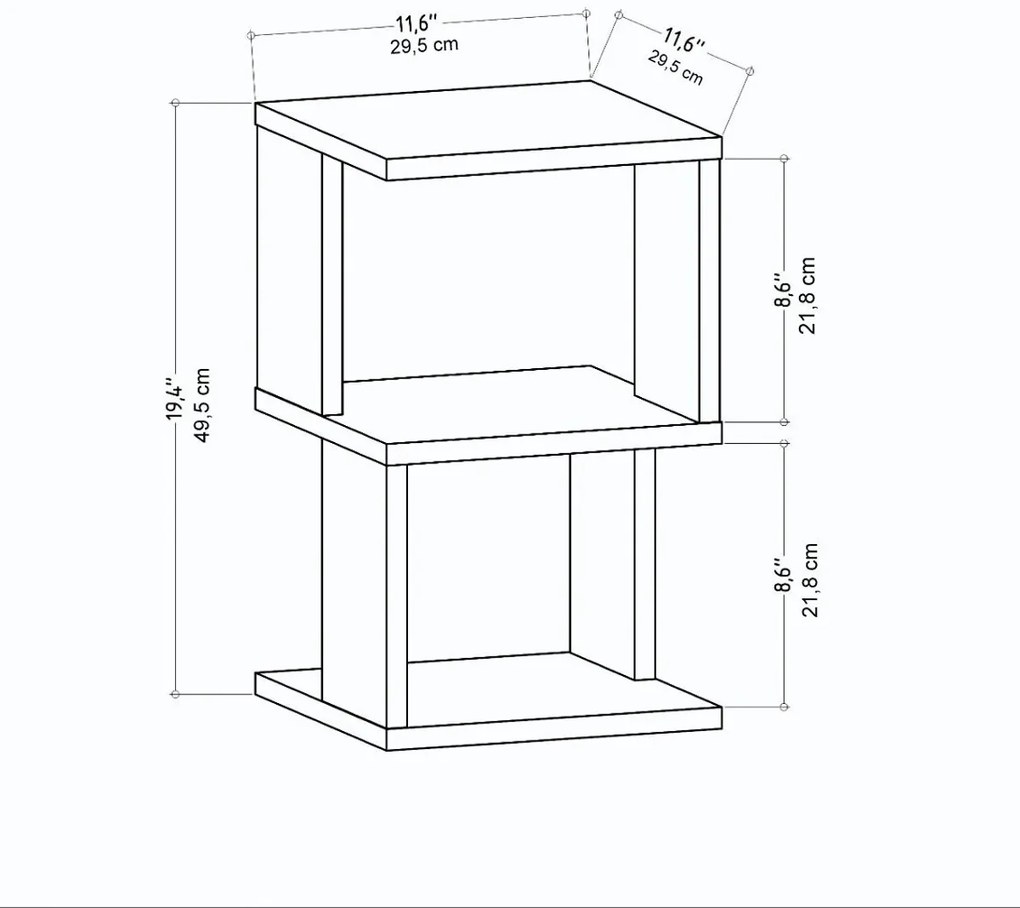 Stolik nocny Carter Oak White