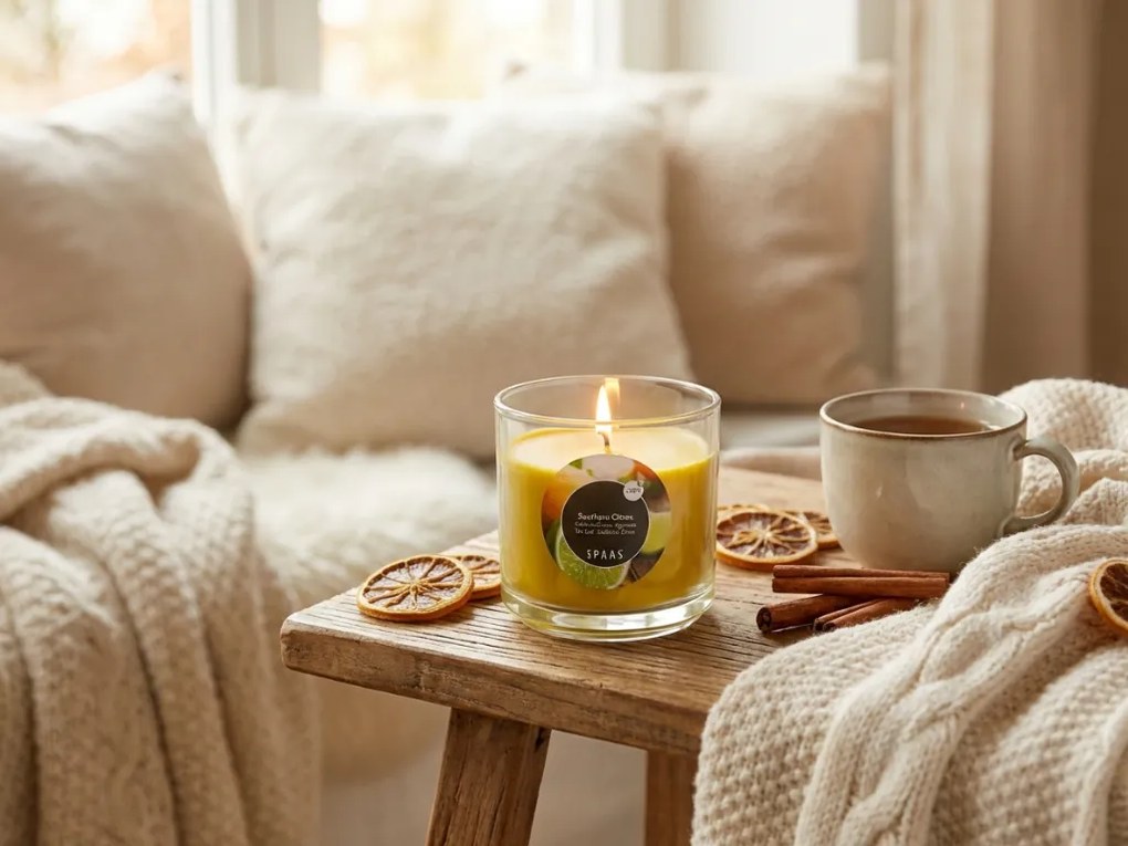 Świeca zapachowa w szkle SOUTHERN CITRUS 8,5 cm żółta