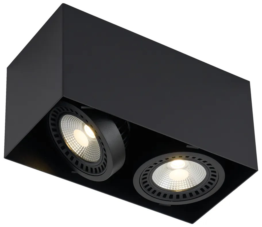 Nowoczesny reflektor natynkowy czarny z możliwością ściemniania LED 2-źródła światła - Dionysos Nowoczesny Oswietlenie wewnetrzne
