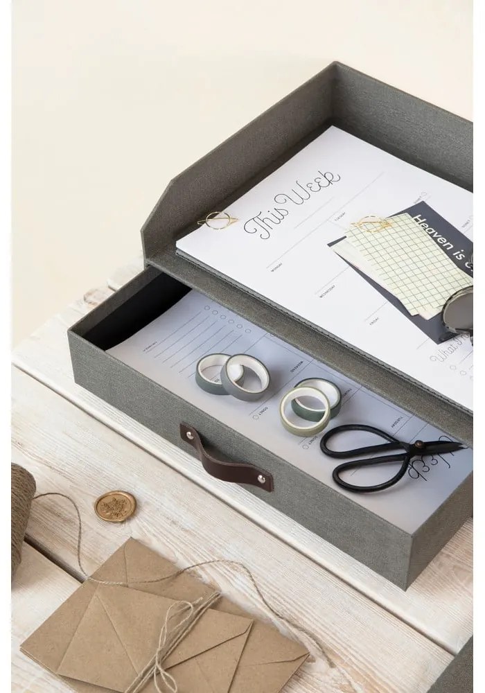 Kartonowy organizer na dokumenty z szufladką Walter – Bigso Box of Sweden