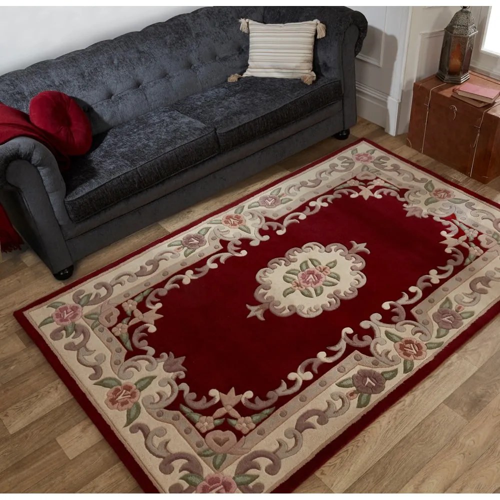 Czerwony wełniany dywan Flair Rugs Aubusson, 120x180 cm