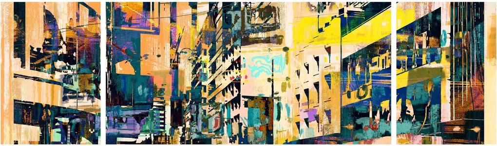Obraz malowanej abstrakcji (170x50 cm)