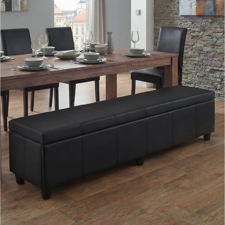 Ławka z schowkiem Arezzo XXL,  czarny matowy