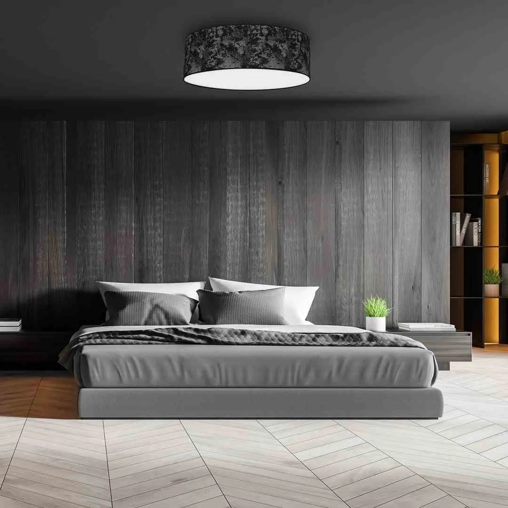 Lampa Sufitowa, czarna, okrągła SATINO SILVER 3xE27 Ø60cm