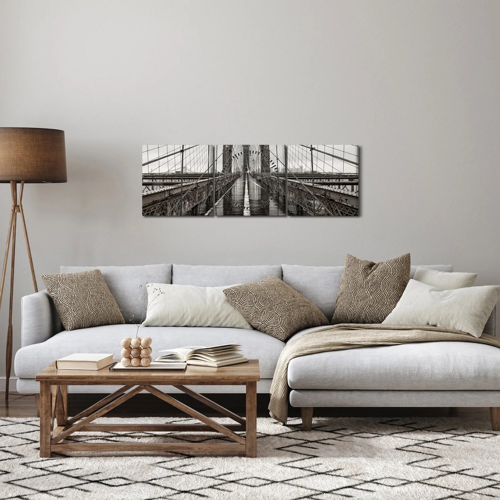 Obraz - Most Brookliński (z zegarem) (90x30 cm)