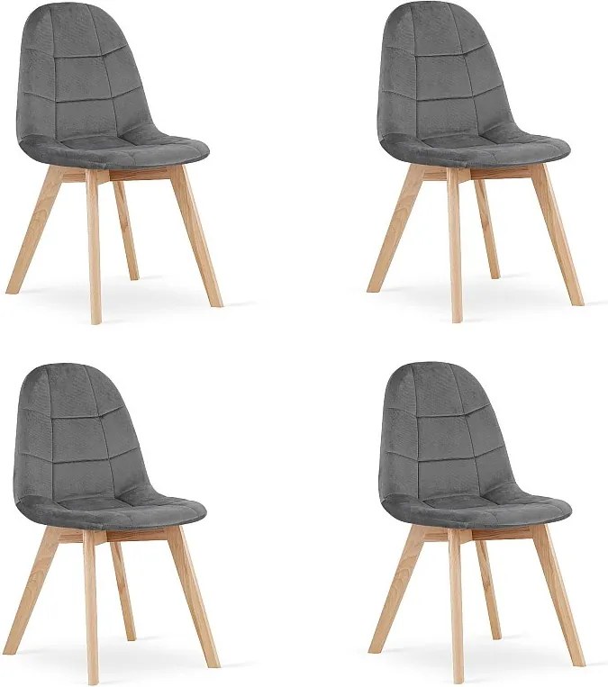 Krzesło Valora NUUC, ciemnoszare, aksamitne, ergonomiczne, x4