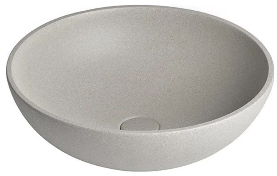 Sapho - Umywalka nablatowa TURF śr. 44 cm beton/biały piaskowiec