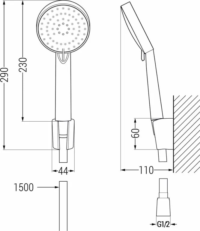 Mexen Kama R75 bateria wannowa z zestawem prysznicowym, chrom - 7253R75-00