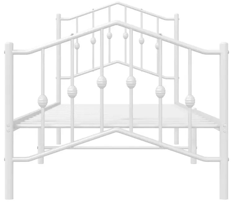 Białe metalowe łóżko loftowe 90x200 cm - Honta