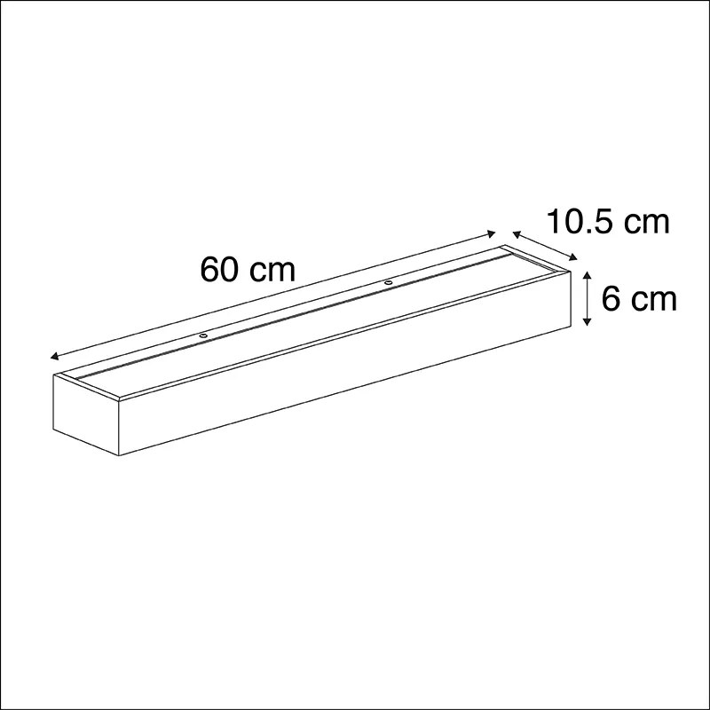 Designerski Kinkiet / Lampa scienna podłużny czarny 60cm - HouxDesignerski Oswietlenie wewnetrzne