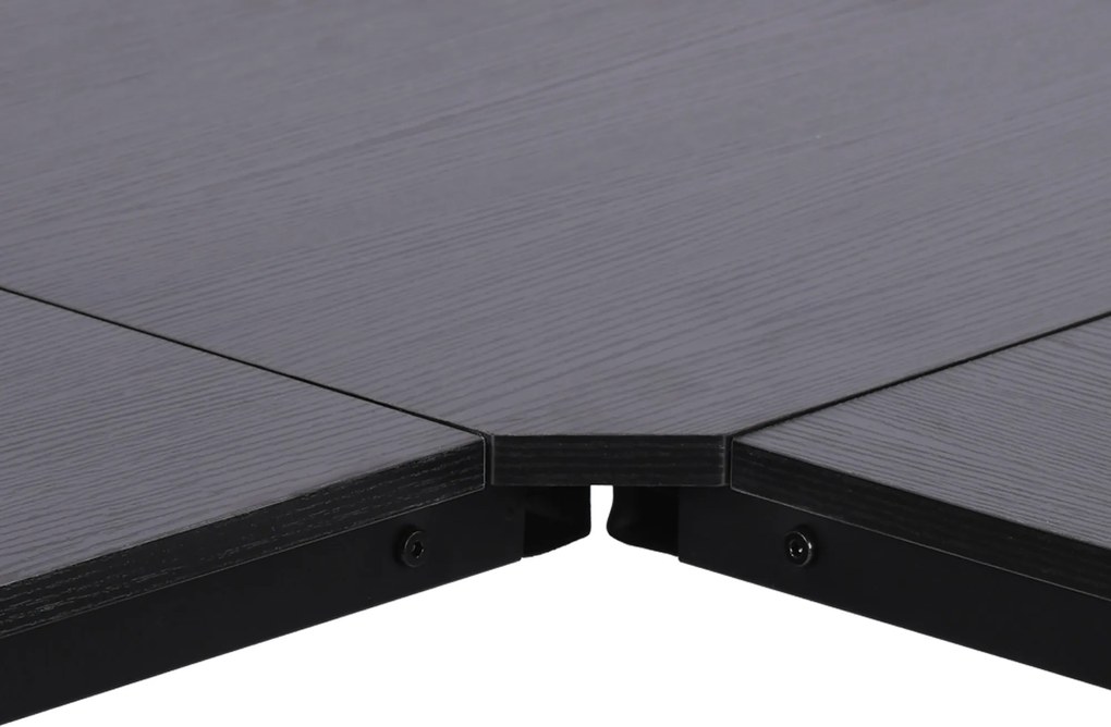 HOMCOM Biurko komputerowe, biurko narożne w kształcie litery L, biurko narożne, MDF, kolor naturalny/czarny