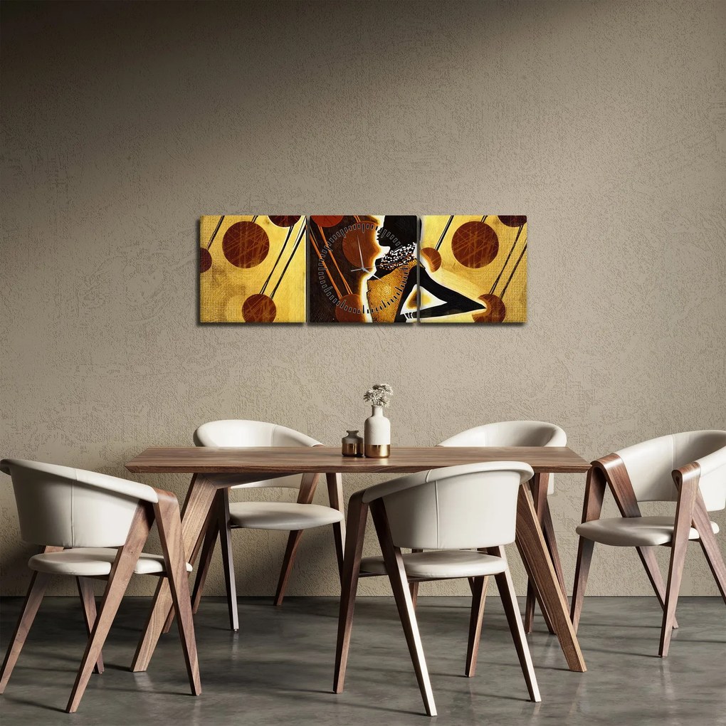 Obraz artystycznego malarstwa starożytnego (z zegarem) (90x30 cm)