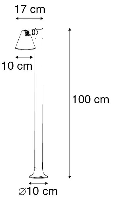 Zewnetrzna Nowoczesny słup ogrodowy czarny 100 cm IP44 regulowany - Ciara Nowoczesny Oswietlenie zewnetrzne