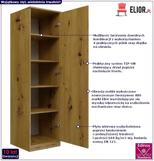 Minimalistyczna Szafa W Kolorze Dąb Artisan C8-F98