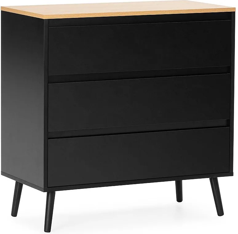 Komoda kolumnowa Desi 3 szuflady kolor Czarny