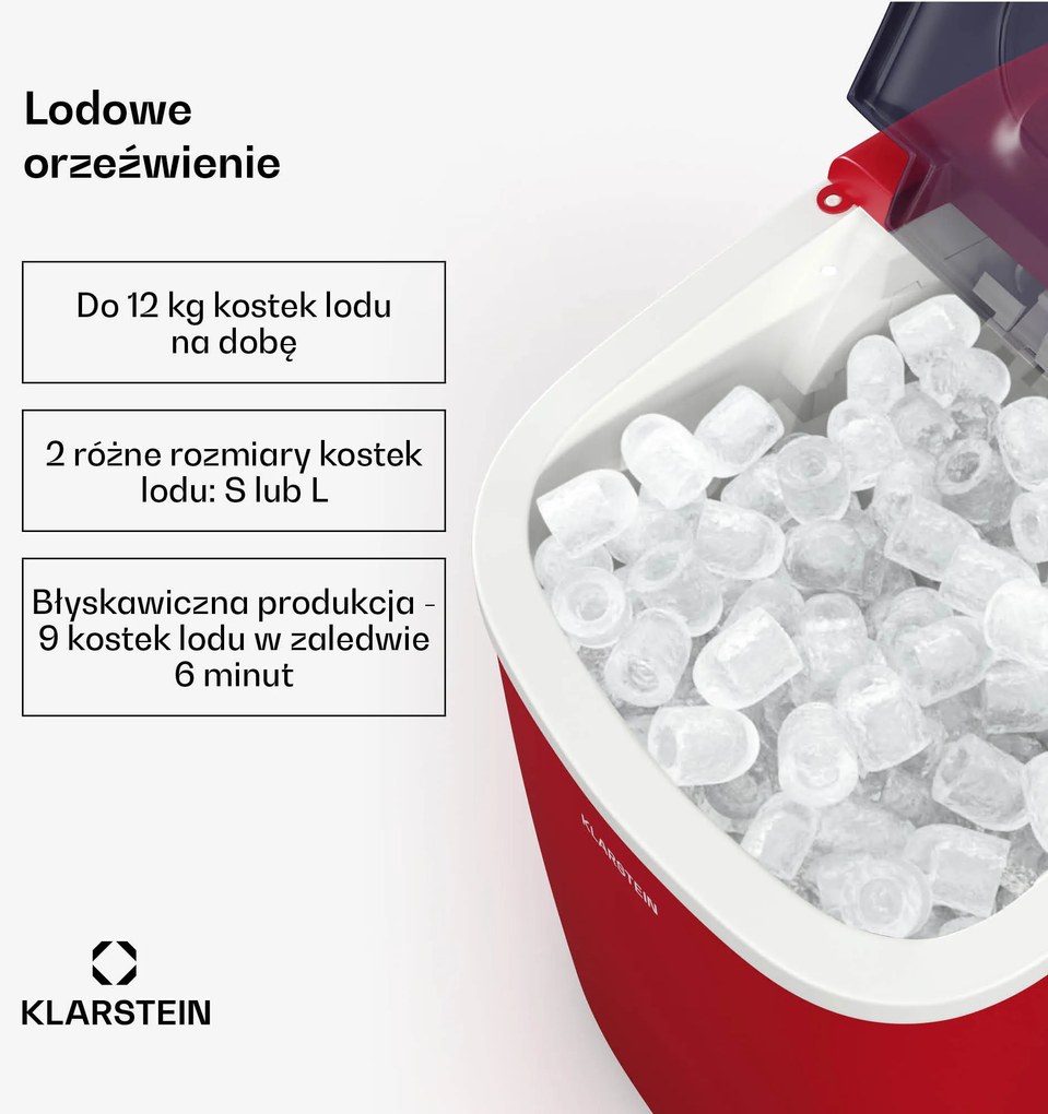Klarstein Caldwell Kostkarka do lodu, 12 kg lodu/dzień