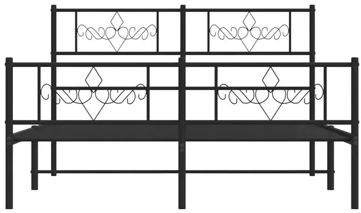 Czarne metalowe łóżko małżeńskie 140x200cm - Radina