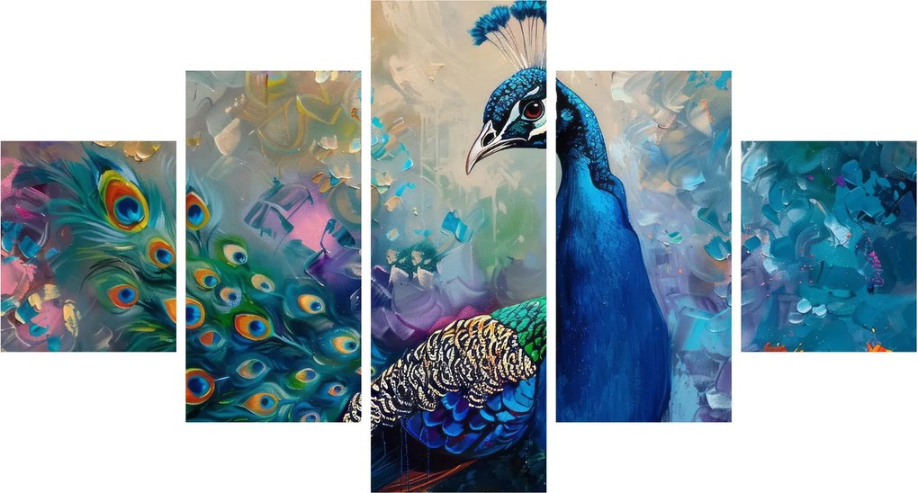 Obraz - Malowanie pawia (125x70 cm)
