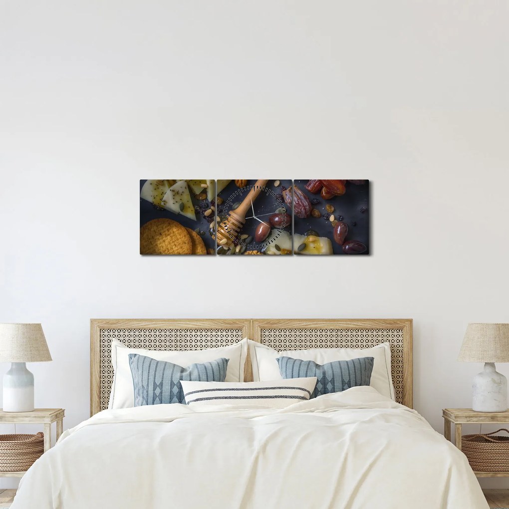 Obraz z suszonymi owocami (z zegarem) (90x30 cm)