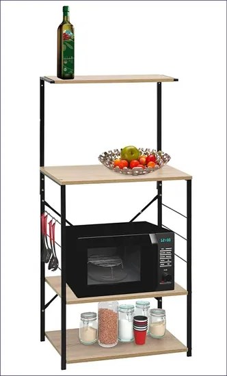 Stojący regał w stylu loft czarny + dąb Z7-C68