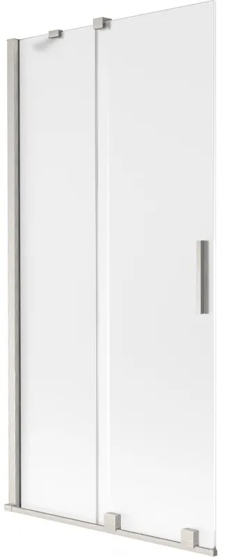 Mexen Velar parawan nawannowy 2-skrzydłowy rozsuwany 95 x 150 cm, szron, nikiel szczotkowany - 896-095-000-31-97