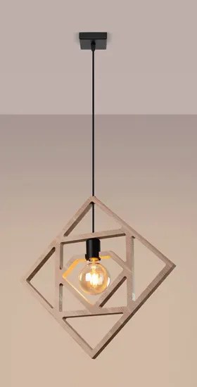 Drewniana skandynawska lampa wisząca K1-E66
