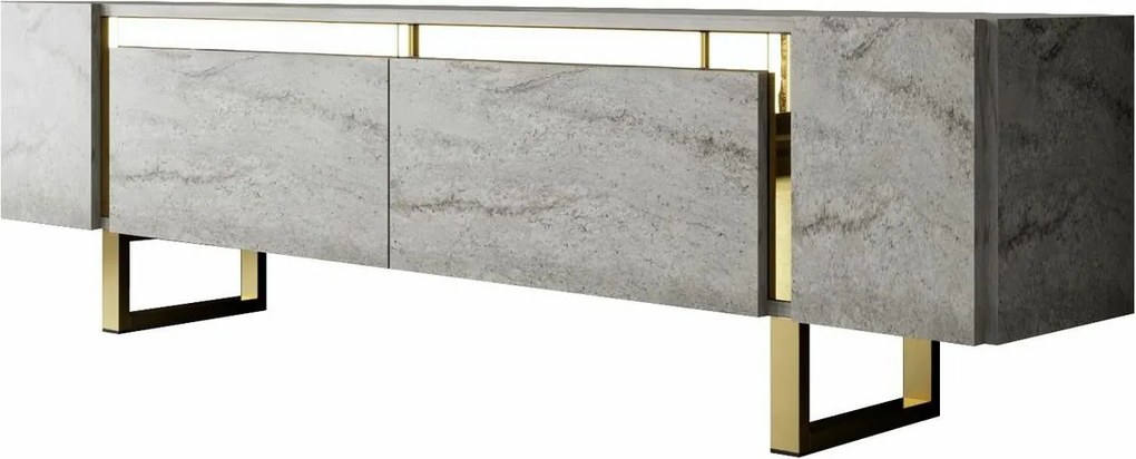 Stolik pod telewizor Yildiz Travertine and Gold
