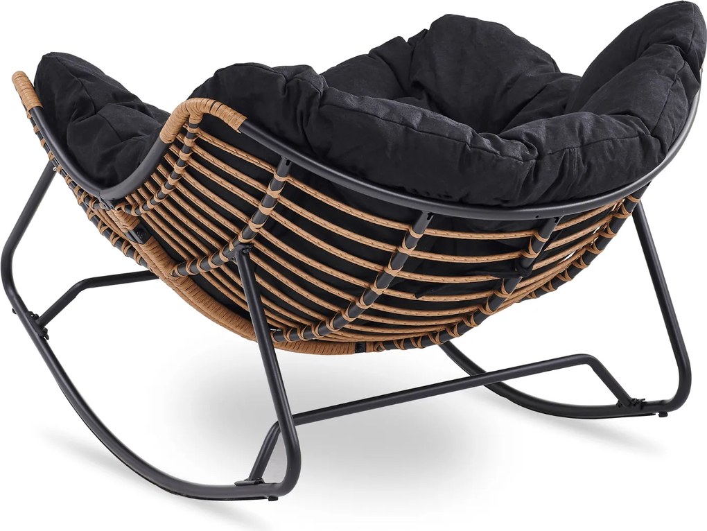 Fotel Bujany Ogrodowy ELTON na Płozach Czarny Nowoczesny