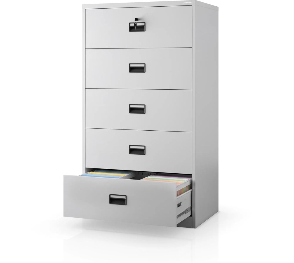 Szafa kartotekowa metalowa z 5 szufladami szara, 900x1620x600 mm: SARA XL V5