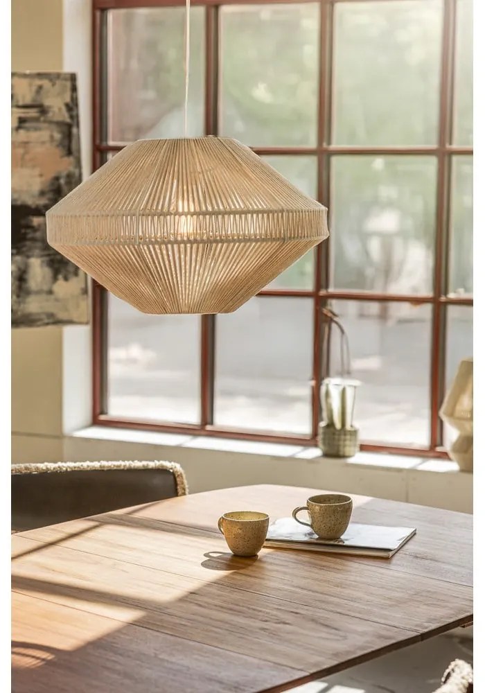 Lampa wisząca w naturalnym kolorze z tekstylnym kloszem ø 50 cm Razzo – Markslöjd