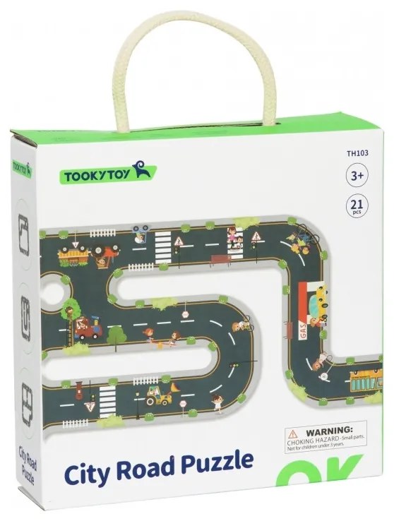 Tooky toy droga puzzle dla dzieci autostrada makieta 21 el. certyfikat fsc