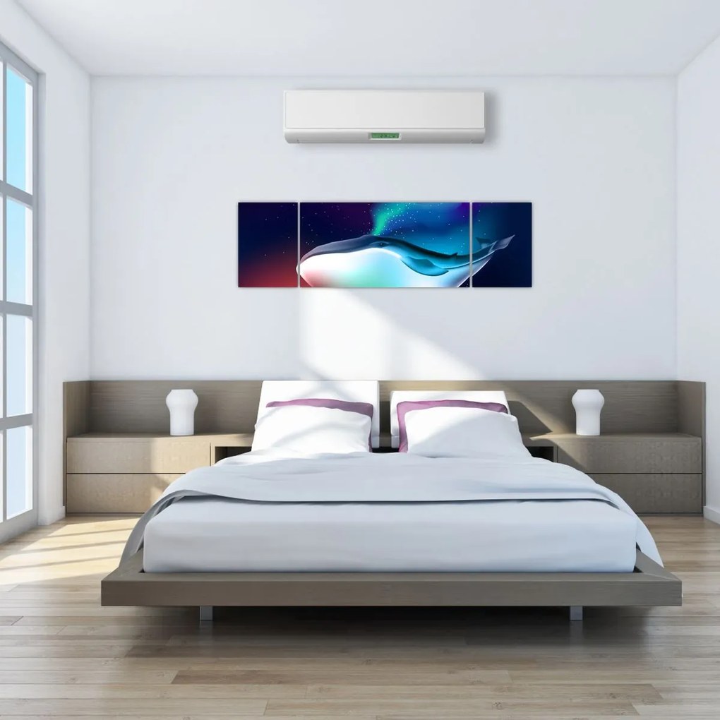 Obraz - Wieloryb w kosmosie (170x50 cm)