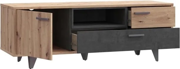 Młodzieżowa szafka RTV Raven 131 dąb artisan/beton