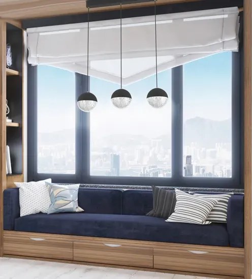 Czarna 3 ramienna lampa w stylu glamour -M119-Miling