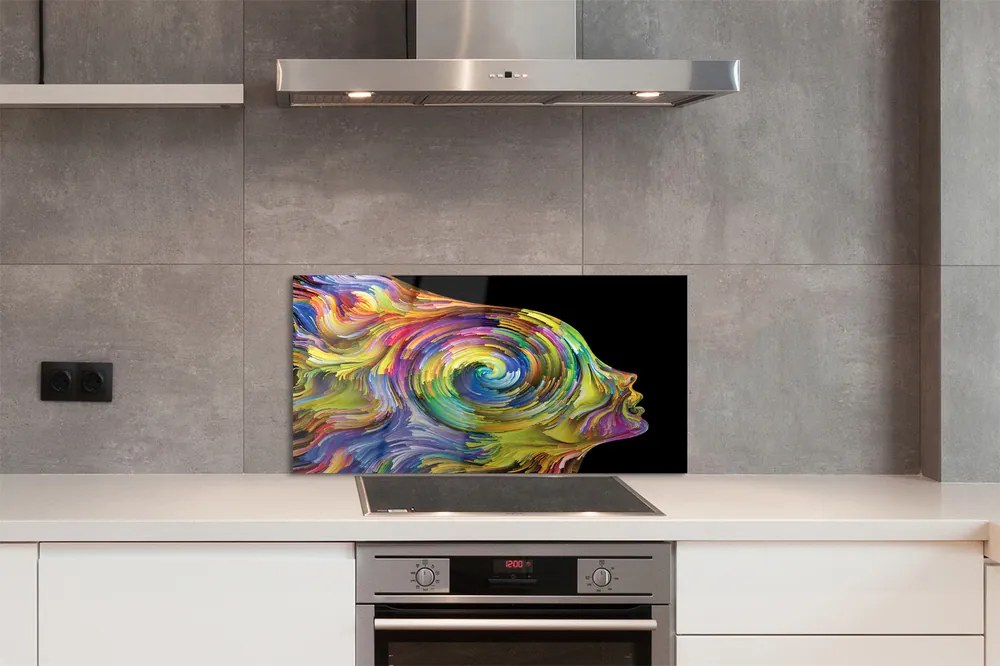 Szklany Panel Barwny Portret Kobiety