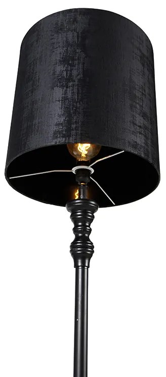 Klasyczna lampa stojąca czarna zkloszem czarnym 40 cm - Classico klasyczny/Antyczny Oswietlenie wewnetrzne