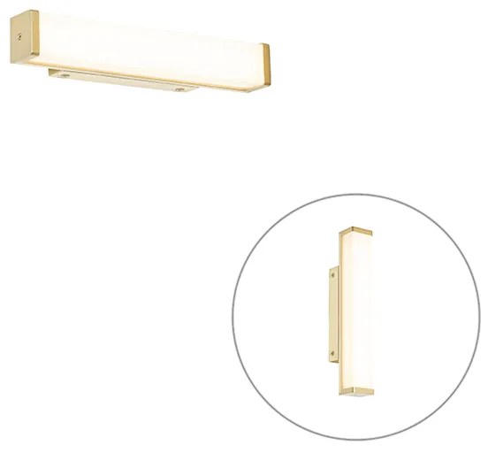 Lampa ścienna do łazienki mosiądz 32 cm z LED IP44 - Cascada Nowoczesny Oswietlenie wewnetrzne