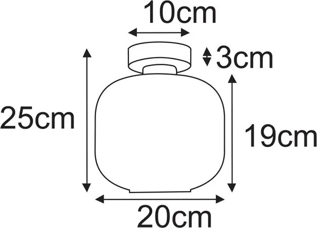 Lampa sufitowa ze szklanym kloszem beżowa E1-A43