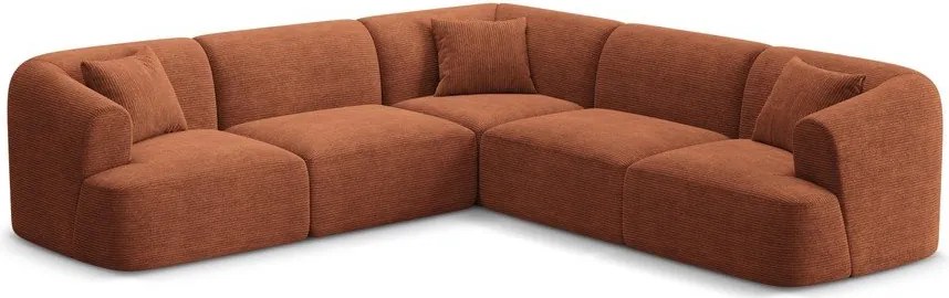 Sztruksowy narożnik w kolorze terakoty Campi – Cosmopolitan Design