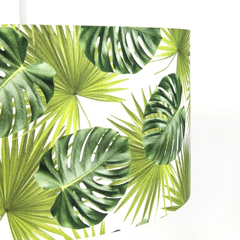 Botaniczna lampa wisząca biała z abażurem w kształcie liścia 50cm - Combi 1 Nowoczesny Oswietlenie wewnetrzne