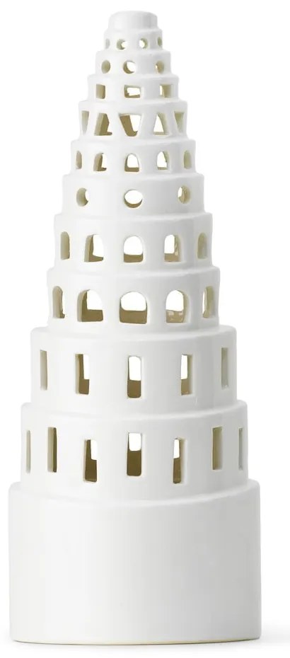 Biały ceramiczny świecznik świąteczny Kähler Design Lighthouse, ø 9 cm