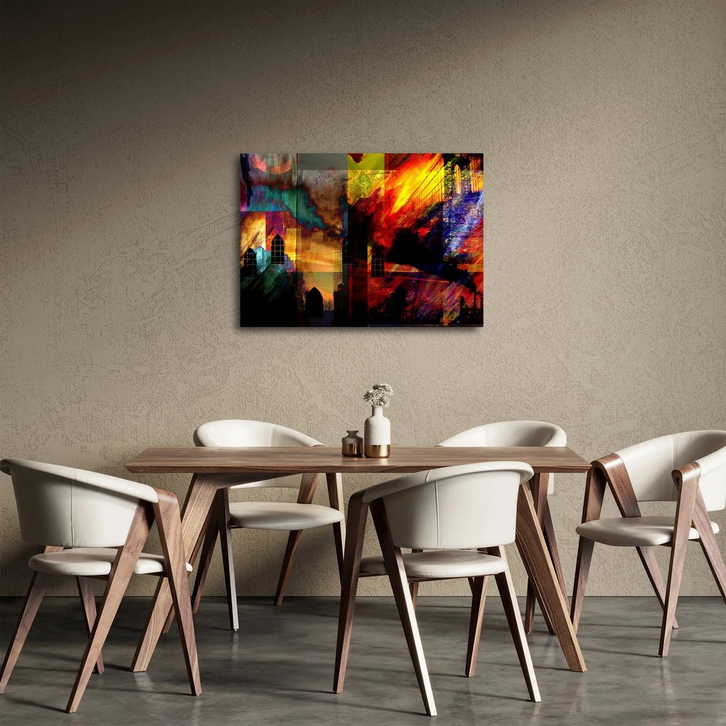 Obraz - Kolorowa abstrakcja miasta (70x50 cm)