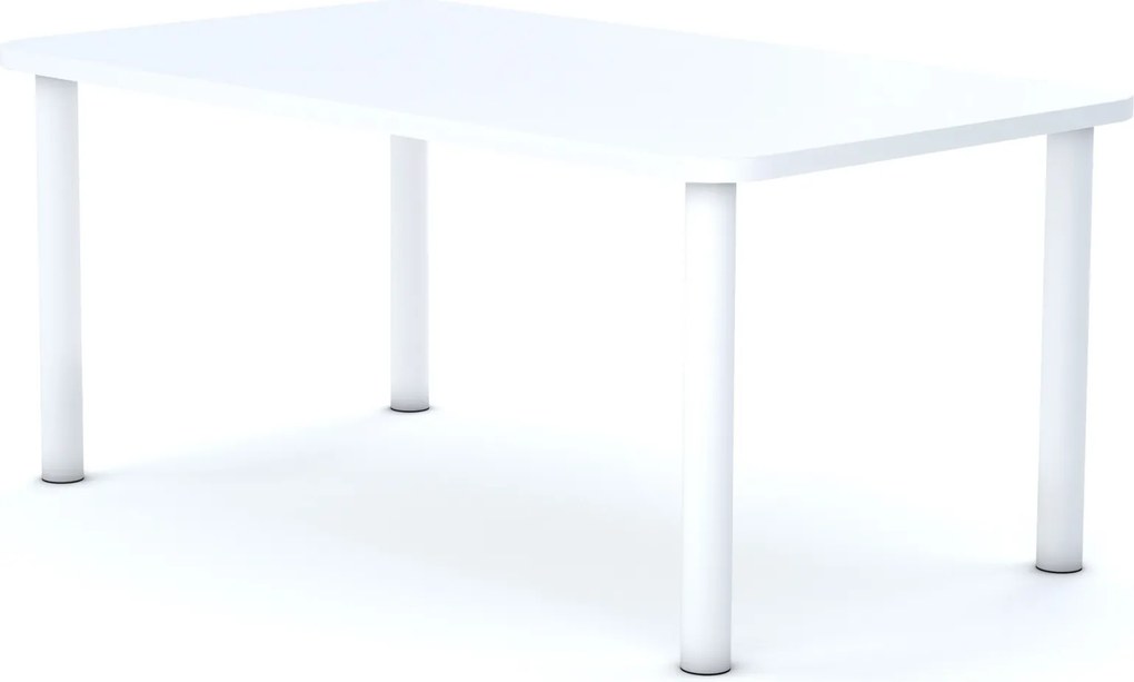 Stół do szkoły Smart prostokątny 120x70 cm, rozmiar 4-6, blat biały / nogi białe