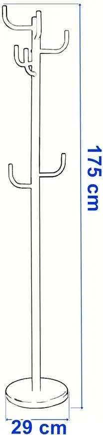 Metalowy czarny wieszak stojący 8 haczyków S2-P04