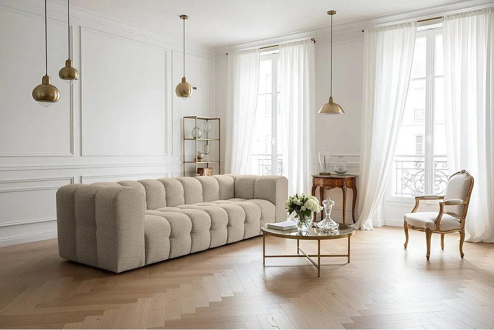 Sofa Baloo, 4-osobowa, do salonu, tkanina Moly, beż