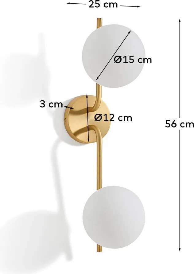 Kinkiet w biało-złotym kolorze Brisia – Kave Home