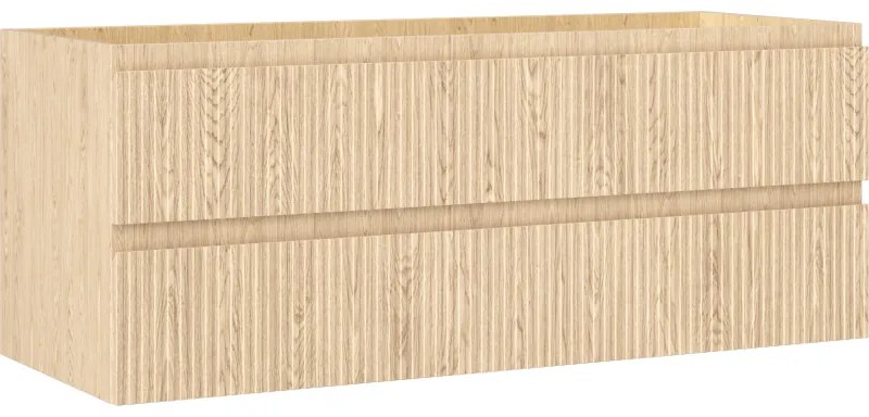 Mexen Rivel szafka łazienkowa podumywalkowa 120 cm, 2 szuflady, ryflowana , dąb - 91A20-12047-2-BFF81