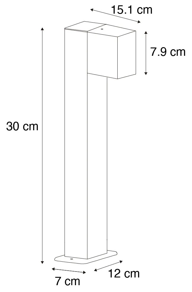 Zewnetrzna Industrialna stojąca lampa zewnętrzna antracytowa 30 cm IP44 - BalenoPrzemysłowy Oswietlenie zewnetrzne