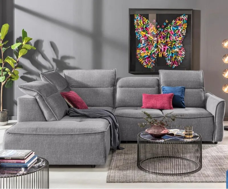 Narożnik MURILLO L z elektryczną regulacją siedziska Lewostronny w tkaninie VOGUE 14 WERSAL